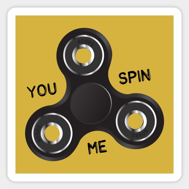 You Spin Me Sticker by Hoogie Tees